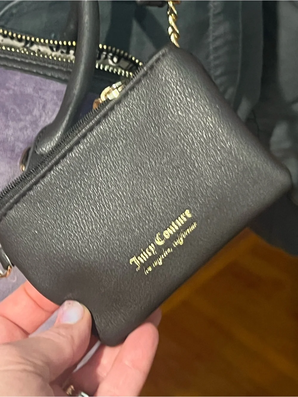 Juicy Couture Lavender Purple Suede Satchel with Coin Pouch